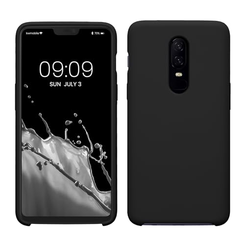 kwmobile Carcasa Compatible con OnePlus 6 Funda - Case TPU y Silicona antigolpes - Apto Carga inalámbrica - Negro Mate