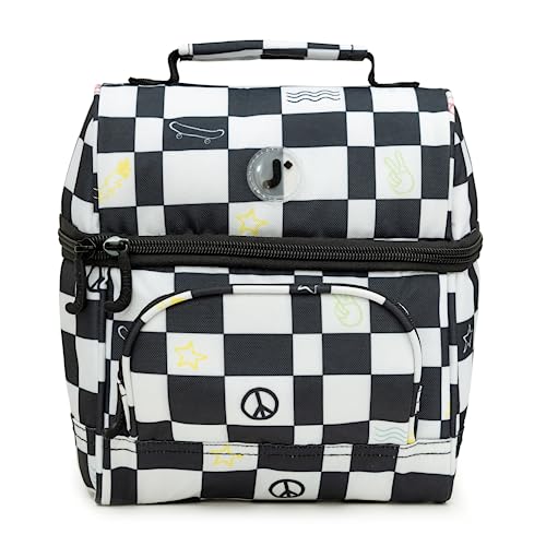 Image of J World Corey Kids Lunch Bag. Insulated Lunch-Box for Boys Girls, Icon Checkers