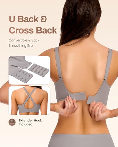 Image of Gailife Deep V Jelly Bras for Women No Underwire Wireless Seamless Push Up Bra Comfort Support Plunge Bralette Full Coverage