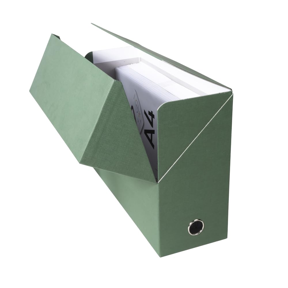 Exacompta 5 Scatole Transfer Carta Effetto Tela A4 Dorso 120 mm Verde