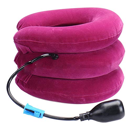 Preisvergleich Produktbild Peanutaod DREI Schichten Cervical Traction Apparatus Aufblasbare Velvet Neck Guard Portable Einstellbare Nackenstütze Gesundheitswesen