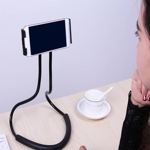 Support téléphone portable de cou pour éviter douleur cervicale tablette noir - 7