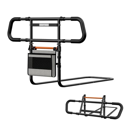 NIMOOD C5 Barandilla Cama Adultos Plegable - Altura y Ancho Ajustable Barrera Cama Adultos, Baranda Cama Articulada Adulto con LED, Asidero Cama para Mayores, Facilita Levantarse y Cuidados