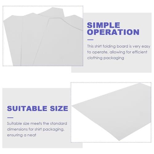 JECOMPRIS 10 Uds. De Cartón Con Forma De Camisa Tablero Antiarrugas Para Ropa Carpeta De Ropa Tablero Apilable Tablero Plegable Para Camisetas Papel De Forro Para Ropa