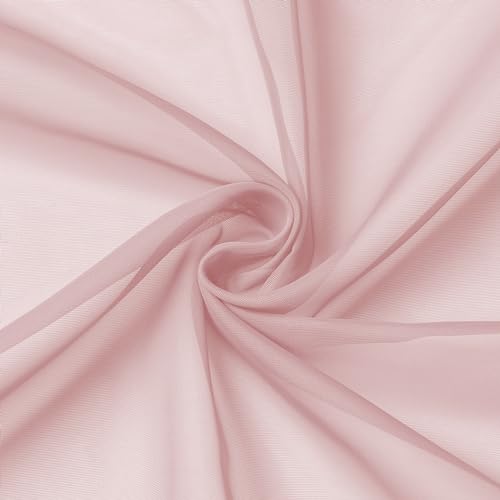 Image of OVZME Blush Pink Sheer Curtains 72 Inches Long 2 Panels - Soft Light Filtering Window Sheer Panels for Living Room /Bedroom, Top Dual Rod Pocket, 1 Pair, Each 42Wx72L Inches