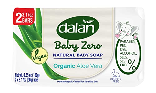 Dalan Baby Zero Natural Baby Soap Bar 3.17oz (2 Pack) - Paraben, PEG, DYE, Alcohol, SLES, SLS FREE (Aloe Vera, 2 Pack) image 3
