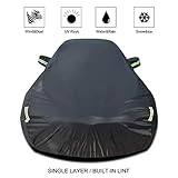 Protect your car from UV rays, protect car paint, scratch, rain, wind, dust, water, sturdy, lightweight, effective heat insulation, plus velvet version of built-in lint, good insulation effect, effectively prevent winter accumulation Snow, providing full protection for your car;