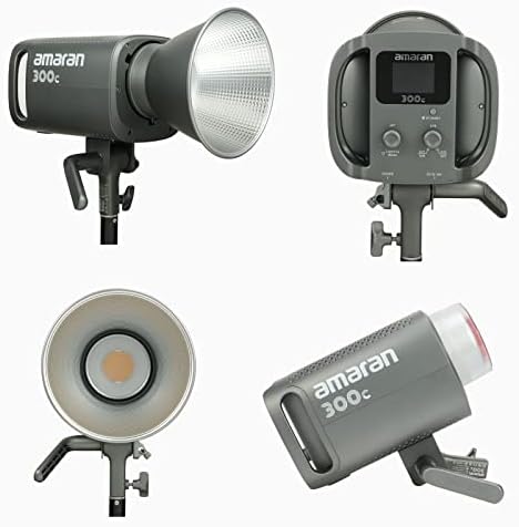 Aputure Amaran 300C RGBWW Full Color LED Video Light,300W Bi-color 2500K to 7500K Bowens Mount Continuous Light Bluetooth App Control 9 System FX DC/AC Power Supply Silent Fan