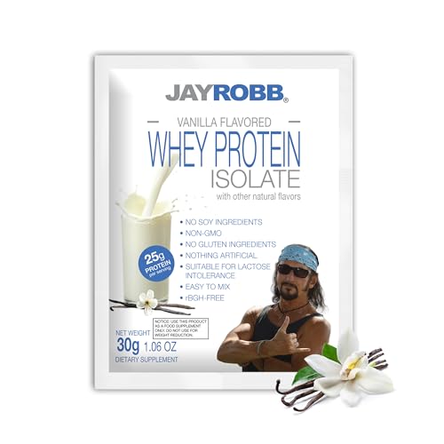 Jay Robb - Grass-Fed Whey Protein Isolate Powder, Outrageously Delicious, Vanilla, 12 Packets Jay Robb - Grass-Fed Whey Protein Isolate Powder, Outrageously Delicious, Vanilla, 12 Packets