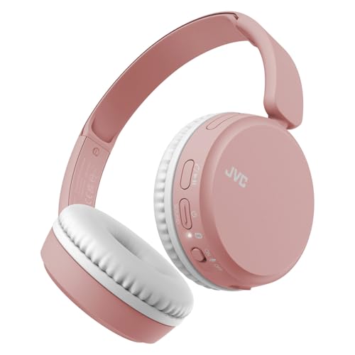 JVC HA-S36W-P Wireless Bluetooth On-Ear Headphones, 35 hours of wireless listening time, Soft ear-pads for a secure and comfortable fit, Bass boost function for dynamic bass sound (on/off) (Pink)