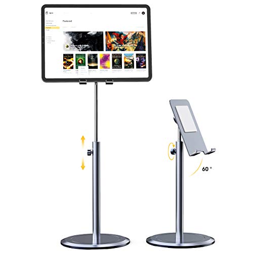 Licheers Tablet Stand Holder, Upgraded Stable Tablet Stand All Aluminum Alloy, Angle Height Adjustable iPad Holder, Case Friendly for 4.7