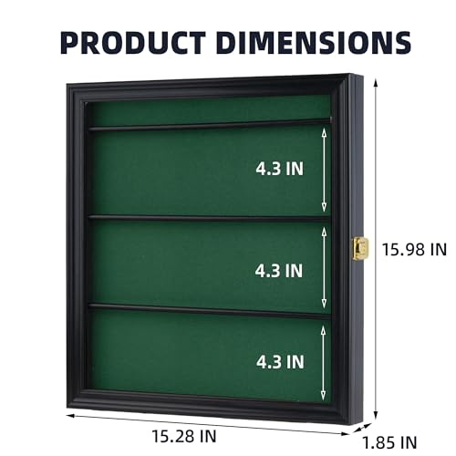 Image of Golf Club Bag Tag Collection Display Case Holds Wall Mount Wooden Shadow Box W /98% UV Acrylic Door Lockable Storage Box for Collection (Black - Bag Tag Frame)