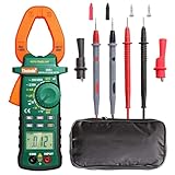 Digital Clamp Meter 2000 Counts, Multimeter Amp Meter with Storage Bag AC/DC Volt AC/DC Current Ohm Diode Resistance Test Voltage Tester