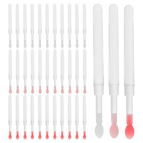 Pinceles de labios de silicona reutilizables y aplicadores con tapa para mezcla de cosméticos