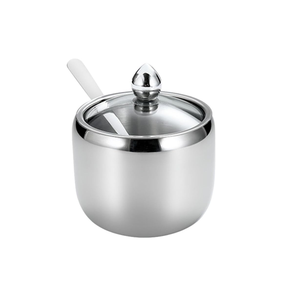 PACKOVE Tarro de Condimentos de Acero Inoxidable 304 con Base Giratoria y Tapa, Contenedores de Especias para Cocina Moderna, Accesorio de Almacenamiento para Buffet