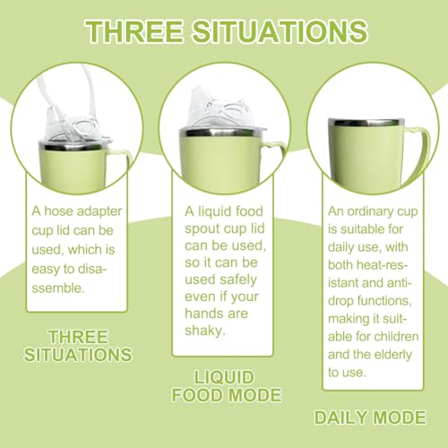 FARYODI Tasse à bec 3 en 1 pour personnes âgées, 350 ml, avec poignée et paille de 30 cm, pour adultes handicapés, femmes enceintes et personnes âgées – vue 5