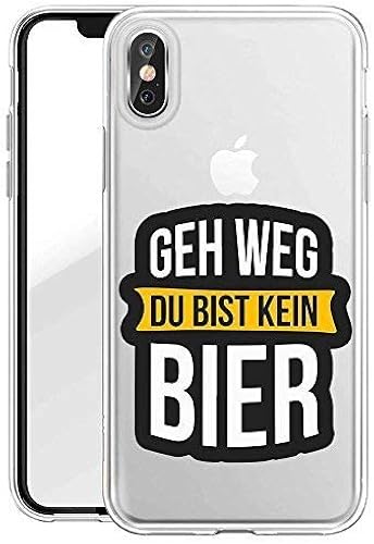 Finoo TPU HandyhA lle fA r Dein iPhone Made Germany HA lle mit Motiv und Optimalen Schutz Silikon Tasche Case Cover SchutzhA lle fA r Dein iPhone X-GEH Weg bist kein Bier