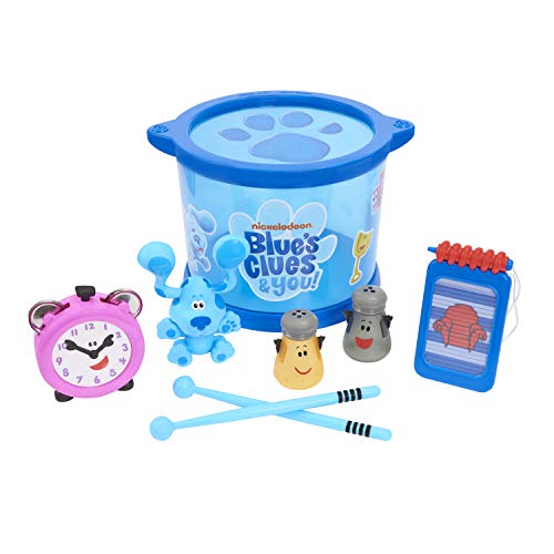 Blue's Clues & You! Musical Drum Set, Kids Toy Instruments, Drum, Tambourine, Washboard, Clackers, Shakers, By Just Play #TOP5