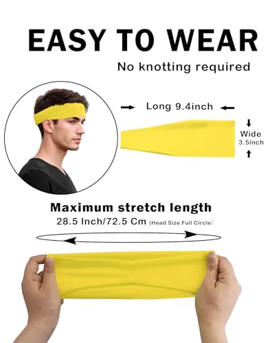 Image of Headbands for Men & Women, Sweat Headband Non-Slip Sweatband Sports Running Cycling Yoga Basketball Workout Football Training