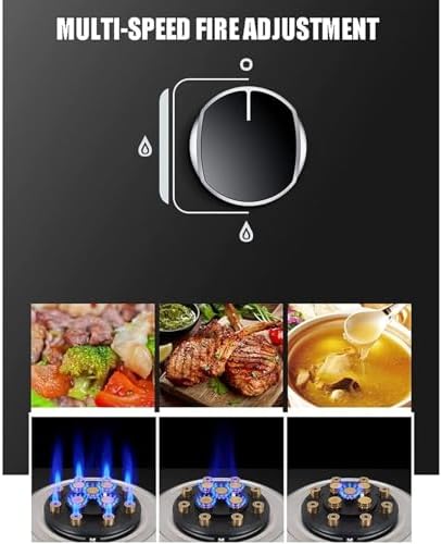Portable Gas Stove - Indoor Single Burner Hob, LPG/NG Cooker, Tempered Glass Cooktop, 13 Cavities, Freestanding for Camping and Outdoor Use(NG)