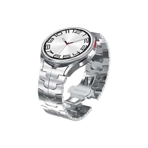 [PLYYQZM] �ɍ��� Sam su ng Galaxy Watch 6 5 4 Classic 47mm 43mm 42 46mm 45mm�����ԋ����o���h40 44mm�`�F�[�������O �ɓK�p(Silver,For Galaxy Watch 6 40