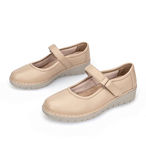 Image of VJH confort Women s Mary Jane Flats, Breathable Comfort Round Toe Low Heel Slip-on Light Weight Walking Shoes