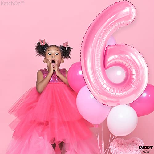 Image of KatchOn Giant Light Pink Number 6 Balloon - 40 Inch | 6 Balloon Number