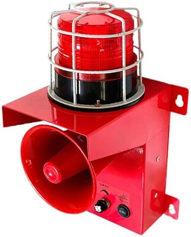 130DB Industrial Sound & Light Alarm Siren, Waterproof IP65, Adjustable Volume for Factories, Terminals & Home Security (24V) - Reliable Safety Warning System