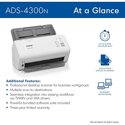 Brother ADS-4300N Professional Desktop Scanner の商品画像 2
