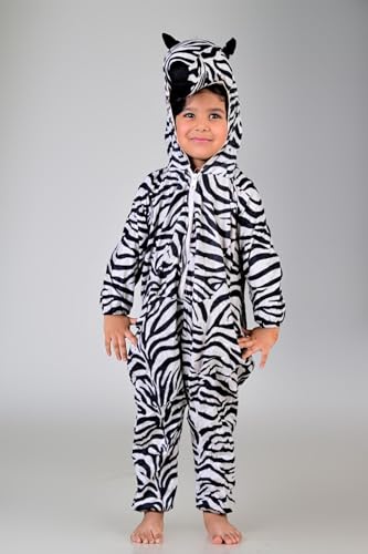 Image of BookMyCostume Zebra African Equids Animal Kids Fancy Dress Costume 5-6 Years