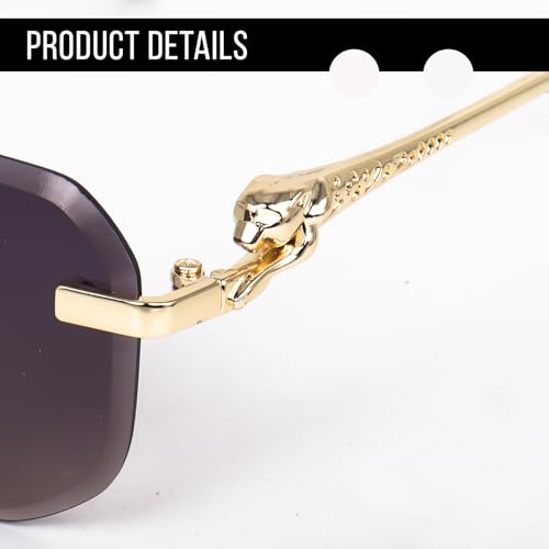 Image of Dervin Rimless Rectanglular Sunglasses For Men and Women | Unisex Frameless Sun Glasses Shades