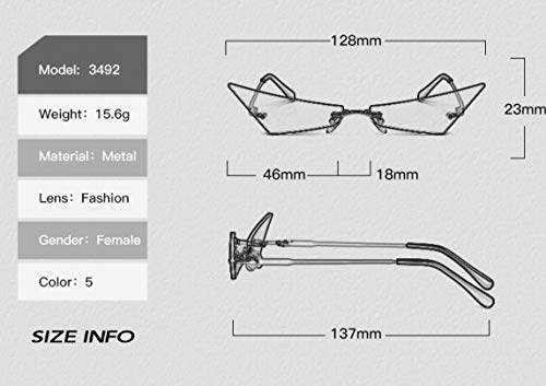 NMD&LR Sunglasses, Personality Punk Rimless Metal Narrow-Rim Small Frame Sunglasses for Men and Women, Uv400 Protection, Suitable for Parties, Travel, Beaches steampunk buy now online