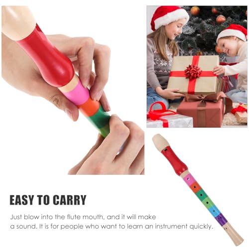 Ultnice Sopran-Blockflöte aus Holz mit 8 Löchern Sopranflöte für Kinder (farbenfroh)