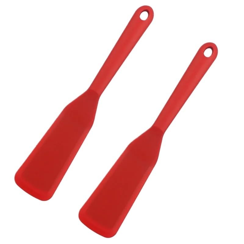 1/2 Stück dünner Spatel Turner Egg Crepe Pancake Cooking for Omelett Burger Pizza(Red-2pcs)