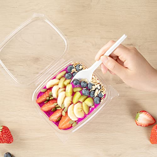 Restaurantware Thermo Tek 12 Ounce Deli Food Containers 100 Anti-Fog Hinged Lid Containers - Freezable Rectangle Clear Plastic To Go Food Containers Disposable by Restaurantware - Image 5
