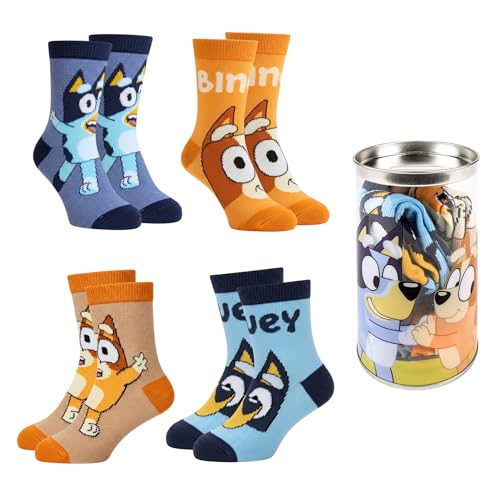 Bluey Calcetines para Niño y Niña, Diseño Bingo Set de 4