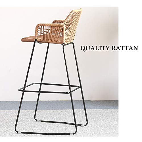 Tabourets de bar en rotin haut de gamme, chaise de salle à manger durable - 6