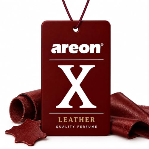 Image of AREON X Brown Leather Paper Hanging Car Air Freshener - Pack of 12