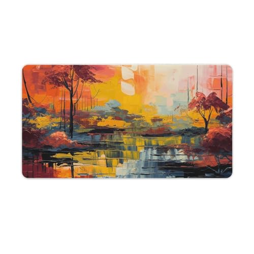 Tapis de souris grand format peinture colorée pour protéger votre bureau des liquides