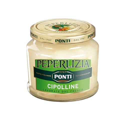 Ponti, Cipolline Borettane Peperlizia, Lavorate al Fresco, Cipolle Agrodolce Ideali come Contorno per Insalate, Carne e Pesce, 100% Made in Italy, 350 gr
