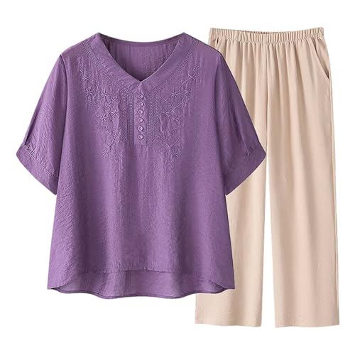 Ensemble d'été femme pour le salon : chemisier ample et pantalon large Y2K