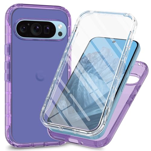 Coque Google Pixel 10 Pro XL ILING silicone transparente protection 360 antichoc violette