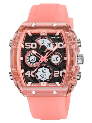 Montre étanche 5 ATM homme affichage double LED et aiguilles sport