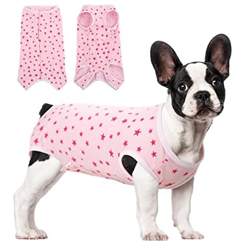 LeLePet Dog Recovery Suit After Surgery, Surgical Recovery Suit for Male Female Dog Pet Suit After Neutered/Spayed Pet Recovery Shirt for Abnormal Wound Skin Disease Dog Cone Alternative Anti Licking Cover