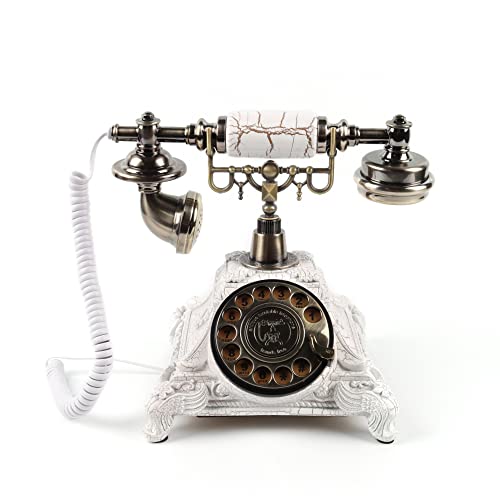 Audio GuestBook Telephone with Classic Retro Craftsmanship for Confessional Wedding Birthday Party Special Events (White)