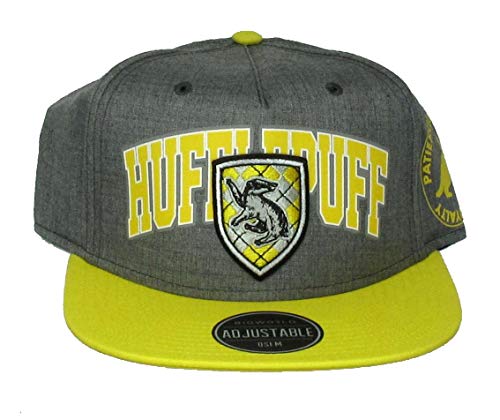 Harry Potter Hufflepuff Varsity Snapback Hat, One Size Fits Most Gray