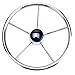 Amarine-made13-1/2 Inch 5-Spoke Destroyer Style Stainless Boat Steering Wheel