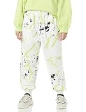 rare/self All-Gender Exposed Seams Terry Knit Jogger, Abstract Celery Print, 5