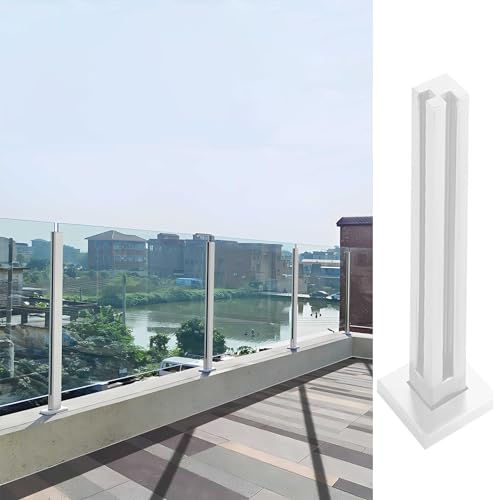 Poteaux rampe d'escalier en verre blanc pour sécuriser votre terrasse surélevée