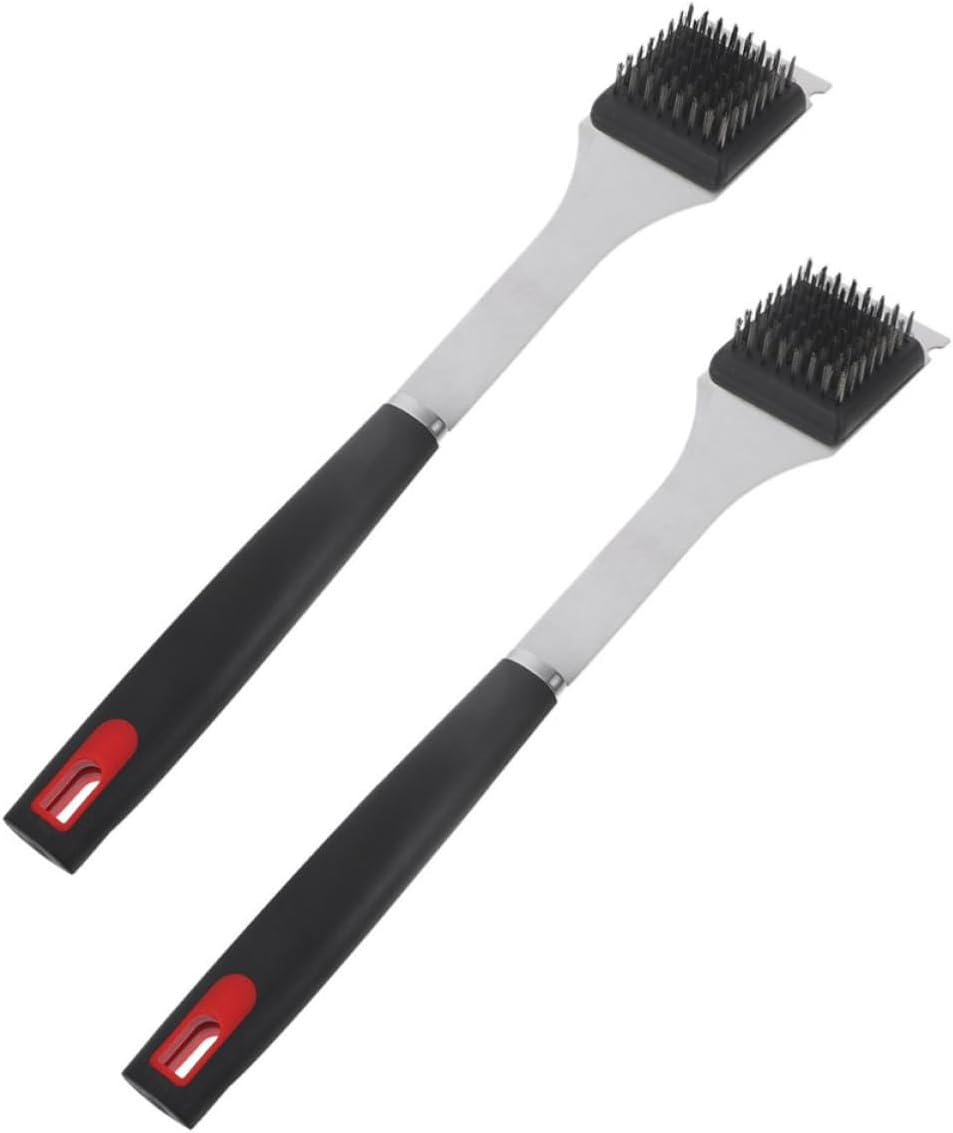 2pcs Stainless Steel BBQ Grill Cleaner Brush Portable Outdoor Use